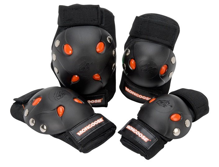 mongoose bmx bike gel knee and elbow pad set