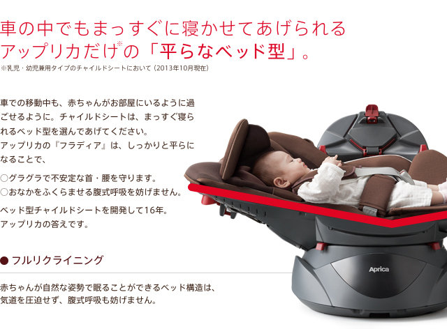 車の中でもまっすぐ寝られる平らなベッド型