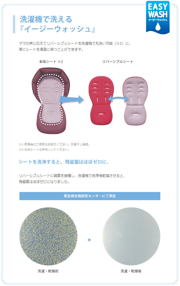 洗濯機で洗える「イージーウォッシュ」