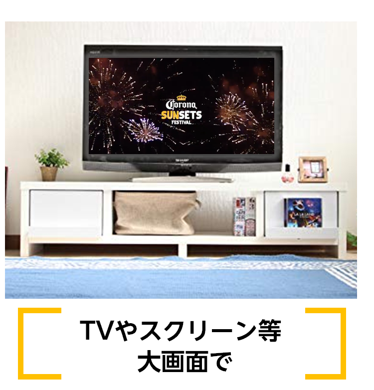 TVやスクリーン等大画面で
