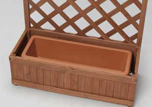 アイリスオーヤマ ラティス付きプランターボックス ブラウン EB-90