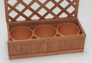 アイリスオーヤマ ラティス付きプランターボックス ブラウン EB-90