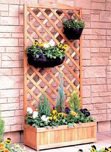 アイリスオーヤマ ラティス付きプランターボックス ブラウン EB-90