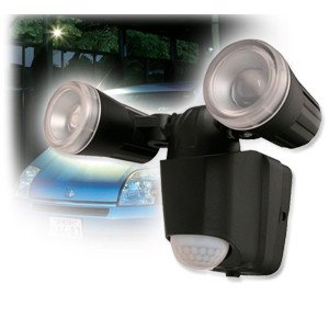 アイリスオーヤマ 乾電池式LEDセンサーライト 黒 LED2個タイプ