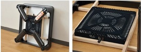 山善(YAMAZEN) 折脚カジュアルこたつ(継脚付)(75正方形) ブラック HFL-752(B)