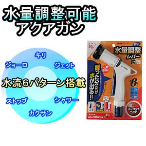 アイリスオーヤマ 水量調整アクアガン  ホワイト/マリンブルー　AGFS-N600TB
