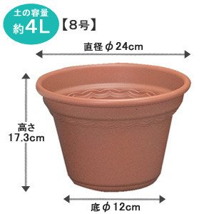 アイリスオーヤマ コルティポット テラコッタブラウン 8号