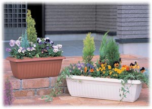 レリーフプランター テラコッタブラウン 700