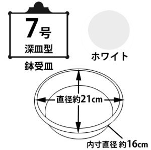 鉢受皿中深型 ホワイト 7号