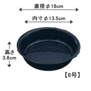 アイリスオーヤマ 鉢受皿中深型 ダークブルー 6号