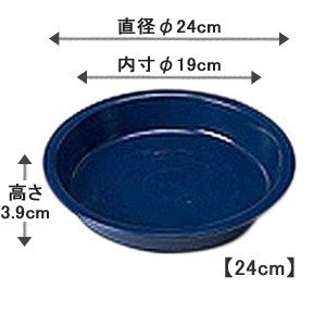アイリスオーヤマ 鉢受皿ライトパック3枚セット ダークブルー 24cm×3枚