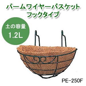 アイリスオーヤマ パームワイヤーバスケットフックタイプ グリーン PE-250F