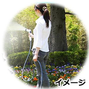 耐圧糸入り カットホース ガン・口金付スリム 5m (12φ) ライトブルー