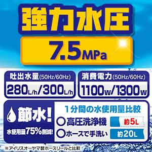 アイリスオーヤマ 高圧洗浄機 イエロー (東日本用) FIN-608E