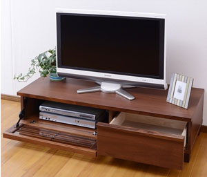 日本製(大川) 天然木ウォールナット材使用 120幅AVボード 2311