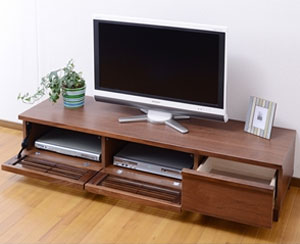 日本製(大川) 天然木ウォールナット材使用 150幅AVボード 2312