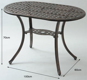 山善(YAMAZEN) ガーデンマスター アルミガーデンオーバルテーブル KAGT-10