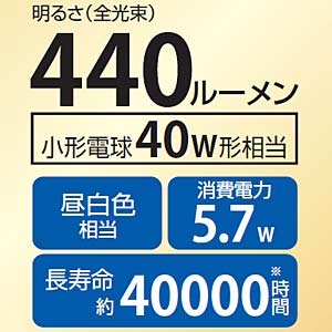 アイリスオーヤマ LED電球2個セット 小形 広配光 昼白色 440lm LDA6N-G-E17-V1×2