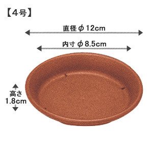 アイリスオーヤマ 素焼風受皿 テラコッタブラウン 4号