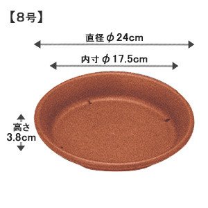 アイリスオーヤマ 素焼風受皿 テラコッタブラウン 8号