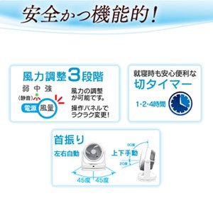 アイリスオーヤマ小型サーキュレーターリモコンタイプ ホワイト/グレー CFA-153-W/H