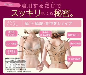 アドヴァンシング(ADVANCING) 桜香流「セルスルーエステ」インナートップス 2枚組 モカベージュ：LLサイズOKA00010004MBE2