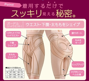 アドヴァンシング(ADVANCING) 桜香流「セルスルーエステ」ガードル(ハイウエスト) 2枚組 モカベージュ：LサイズOKA00020003MBE2
