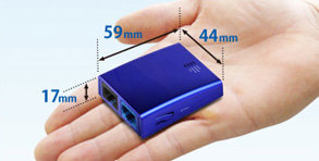 手のひらサイズの軽量・極小ボディ