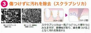 傷つけずに汚れを除去(スクラブシリカ)