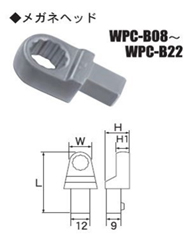 SEK Pro-Auto 差替式デジタルトルクレンチ用差替用ヘッド