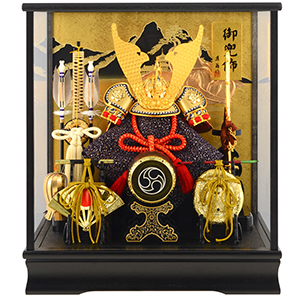 高級 五月人形 15号 極上兜飾三品付 波に富士