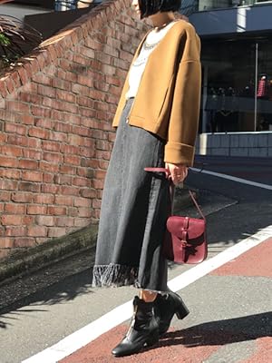 コーディネートのご紹介 Nano Universe ナノ ユニバース リメイク風フリンジデニムスカート Amazon Co Jp