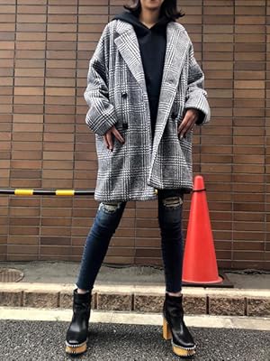 コーディネートのご紹介 Azul By Moussy アズールバイマウジー チェック Wテーラード オーバーコート Amazon Co Jp
