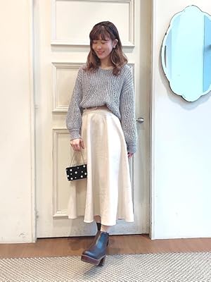 コーディネートのご紹介 Majestic Legon マジェスティックレゴン ざっくりレースアップニット Amazon Co Jp