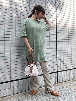 コーディネートのご紹介 Kobe Lettuce コウベレタス サイドスリット フレア リブパンツ M2807 Amazon Co Jp