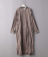 コーディネートのご紹介 United Arrows ユナイテッドアローズ Ticca ティッカ ストライプ ノーカラー シャツワンピース Amazon Co Jp