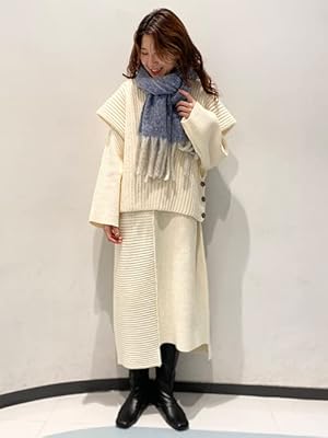 コーディネートのご紹介 Kbf ケービーエフ ハイネックbigニットワンピース Kc07 26j0 Amazon Co Jp