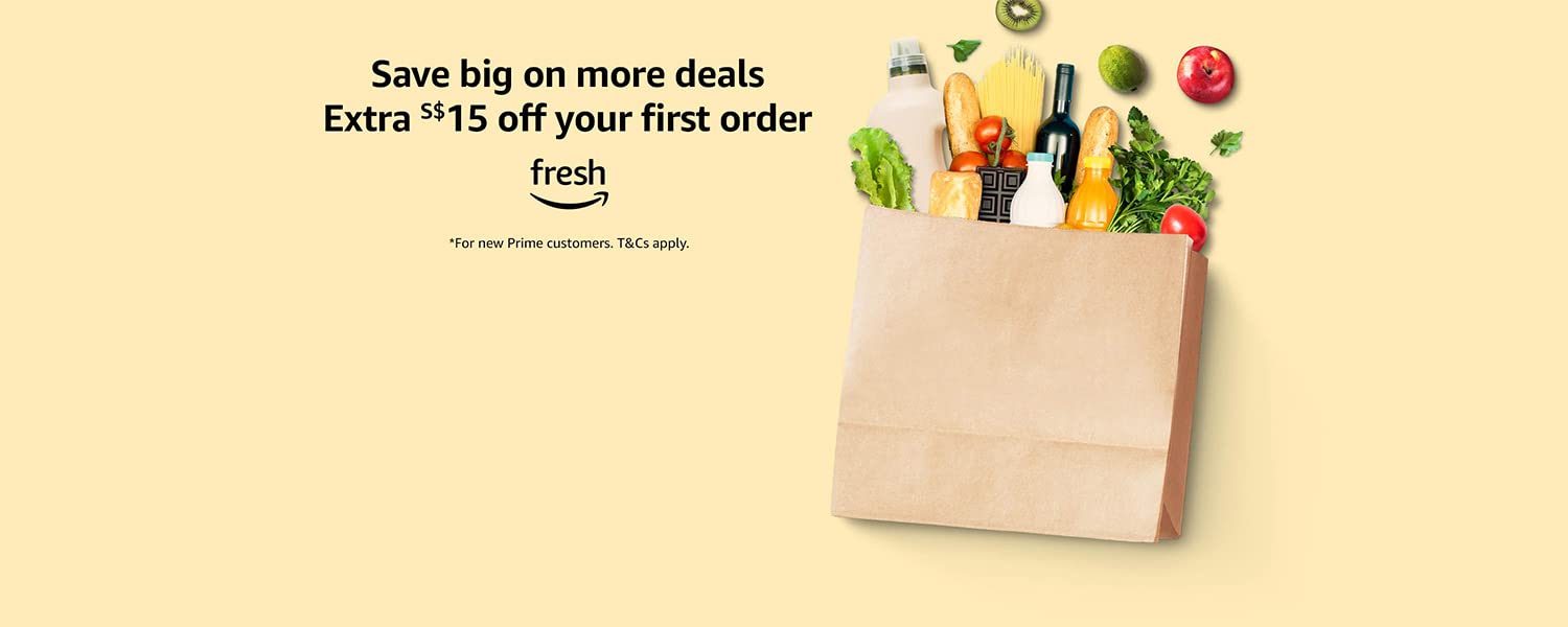 Save big on more deals plus extra S$15 off your first Fresh order