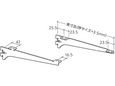 ロイヤル 木棚用ブラケット 左右セット R-032 033W 300 クローム