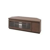 天然木アルダーコーナーＴＶボード 幅約116cm ダークブラウン色 TE-0047
