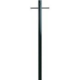 Westinghouse Lantern Post with Ground Convenience Outlet and Dusk to Dawn Sensor Black Finish on Ste