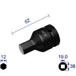 ナック　ヘキサゴンレンチソケット　差込角１９．０ｘ対辺１２ｍｍ