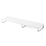 サンワダイレクト モニター台 パソコン台 幅100×奥行25×高さ9.5cm 木製 耐荷重10kg ホワイト 100-MR195W