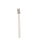 Stainless Steel Cable Tie, 100lbs Tensile Strength, 1.97" Bundle Diameter, 0.181" Width, 8" Length [