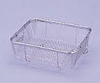 保育学校用品　クリーンバスケットカゴ（浅型）　ステンレス　熱風保管庫用食器・器具カゴ