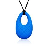 Siliconies Egg Pendant - Silicone Necklace (Teething/Nursing/Sensory) (Denim-Blue) by Siliconies