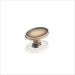 Jeffrey Alexander 1099ABSB Regency Smooth Oval Knob, Brass/Antique Brass by Jeffrey Alexander