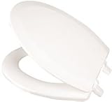 ProPlus 118976プレミアム木製トイレシート、細長い閉じたフロント蓋、カラーMatchedヒンジ、ホワイト – 118976