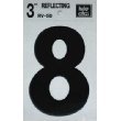 hy-ko Prod rv-50 / 8 3-inchブラック反射ビニール粘着数8 RV-50/8 1