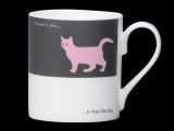 Silhouette Pink Cat Funny Bone China Mug, it was the dog - Stoke on Trent, England by Silhouettes